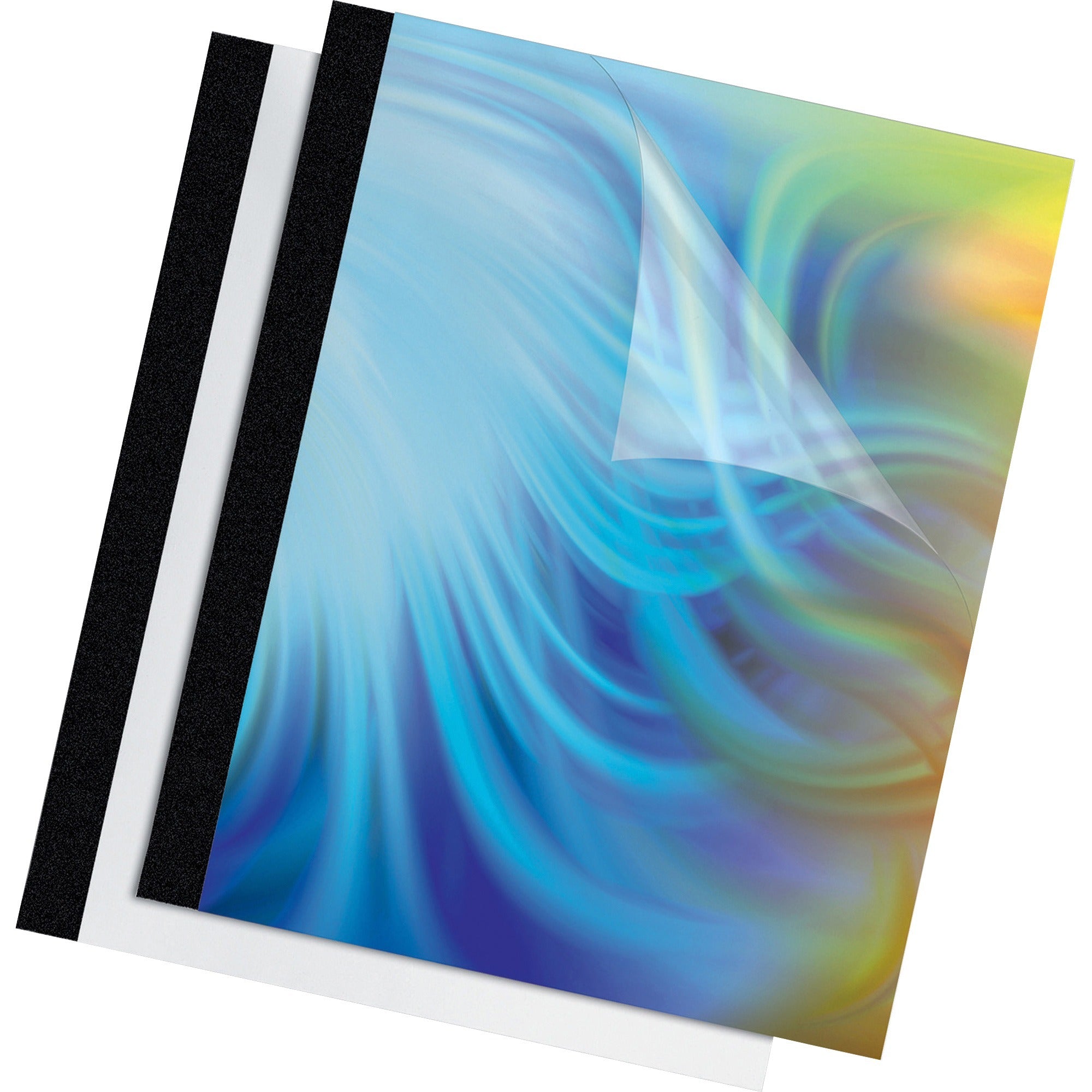 Fellowes Thermal Presentation Covers - 11" Height x 8.5" Width x 0.3" Depth - 0.25" Maximum Capacity - 60 x Sheet Capacity - Rectangular - Black, Clear - Polyvinyl Chloride (PVC) - 1 Pack