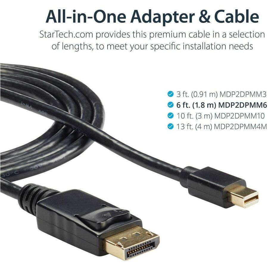 StarTech.com DisplayPort/Mini DisplayPort Audio/Video Cable
