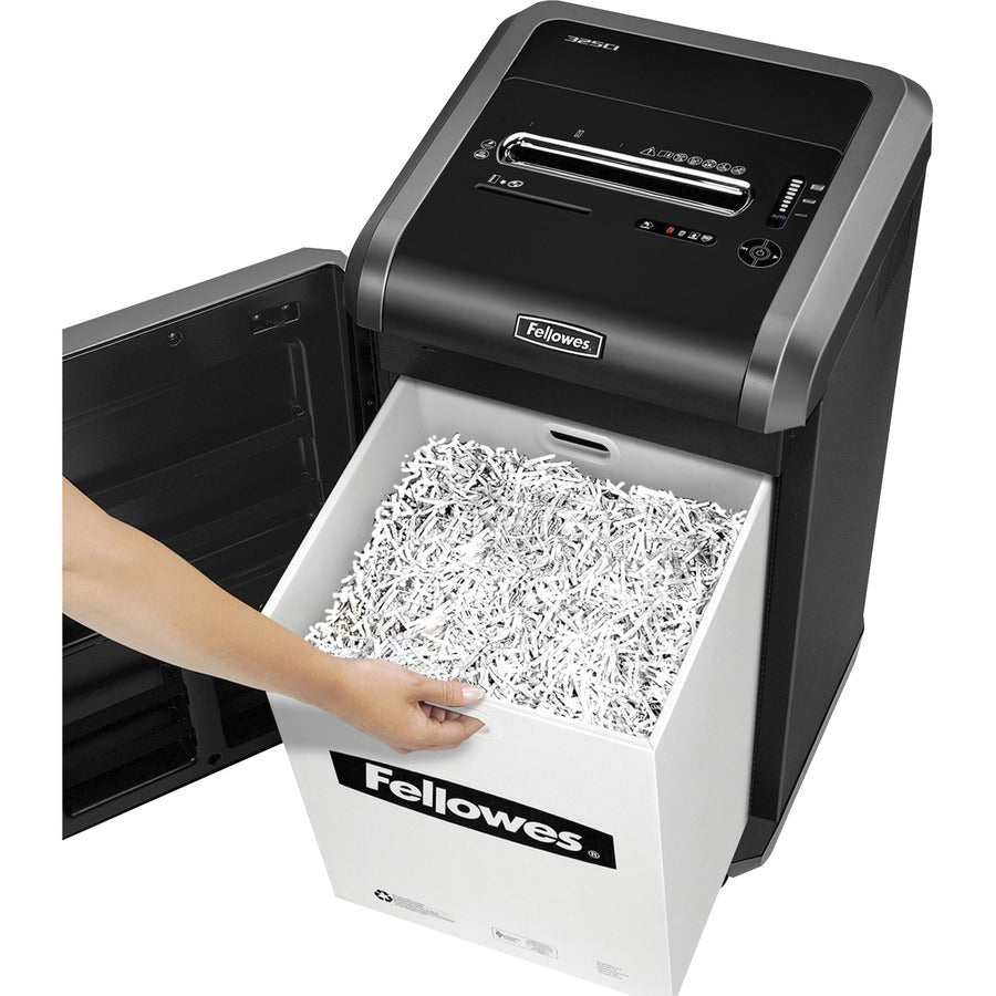 Continuous Shredder - Cross Cut - 22 Per Pass - for shredding Staples, Credit Card, CD, DVD, Paper Clip, Junk Mail, Paper - 0.156" x 1.500" Shred Size - P-4 - 15 ft/min - 9.50" Throat - 22 gal Wastebin Capacity - Black, Gray