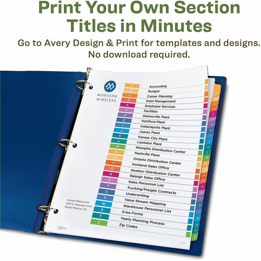 Avery coFriendly Recycled A-Z Dividers, 26 Tabs (11085)