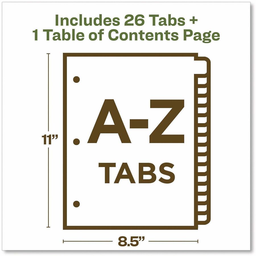 Avery coFriendly Recycled A-Z Dividers, 26 Tabs (11085)