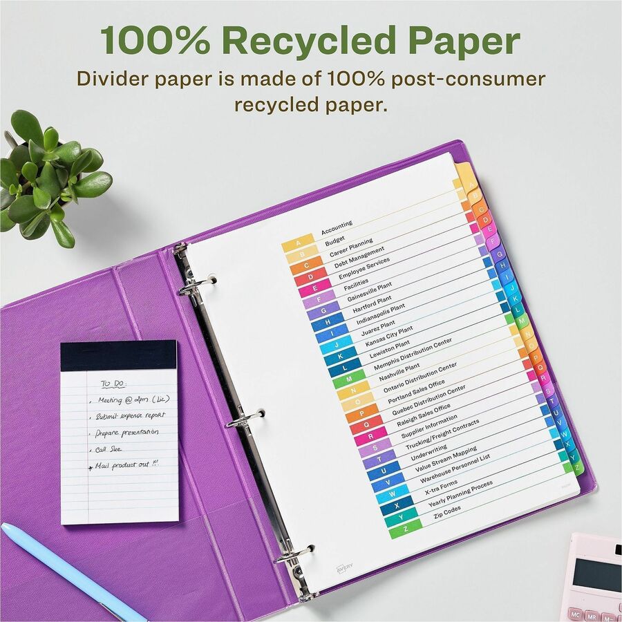 Avery coFriendly Recycled A-Z Dividers, 26 Tabs (11085)