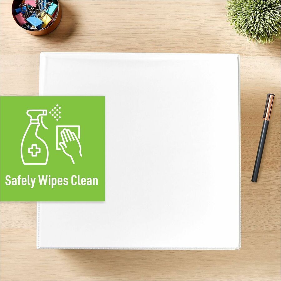4" Binder Capacity - Letter - 8 1/2" x 11" Sheet Size - 760 Sheet Capacity - 760 Ring(s) - Fastener(s): Slant Ring - Pocket(s): 4 - Polypropylene - Adhesive, Antimicrobial, Durable, Heavy Duty, Pocket, Recyclable, UV Resistant - 1 Each