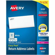 Avery&reg; Easy Peel Return Address Labels, 2/3"x1-3/4" 6,000 Labels (5155)