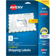 3 1/2" Width x 5" Length - Permanent Adhesive - Rectangle - Inkjet - White - Paper - Permanent Adhesive, Jam Resistant, Customizable - 4 / Sheet - 25 Total Sheets - 100 Total Label(s) - 100 / Pack