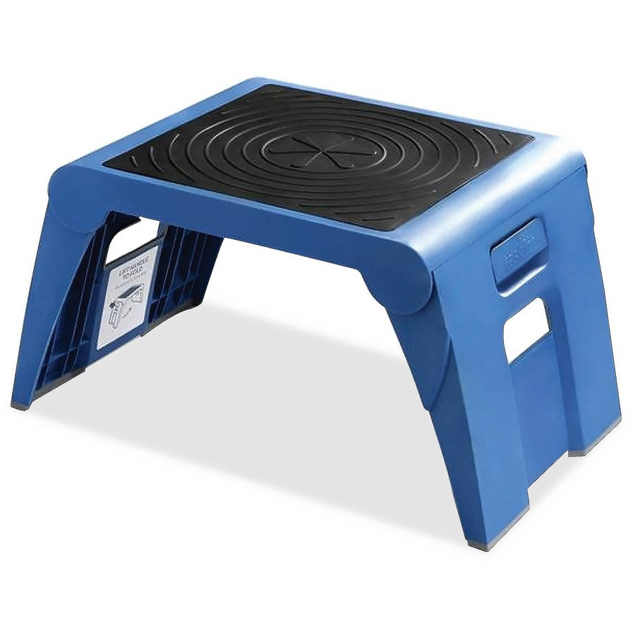 Cramer 1-Up™ Nonslip Folding Step Stool - 1 Step - 9.5" Length x 14.5" Width x 11.3" Depth - Blue