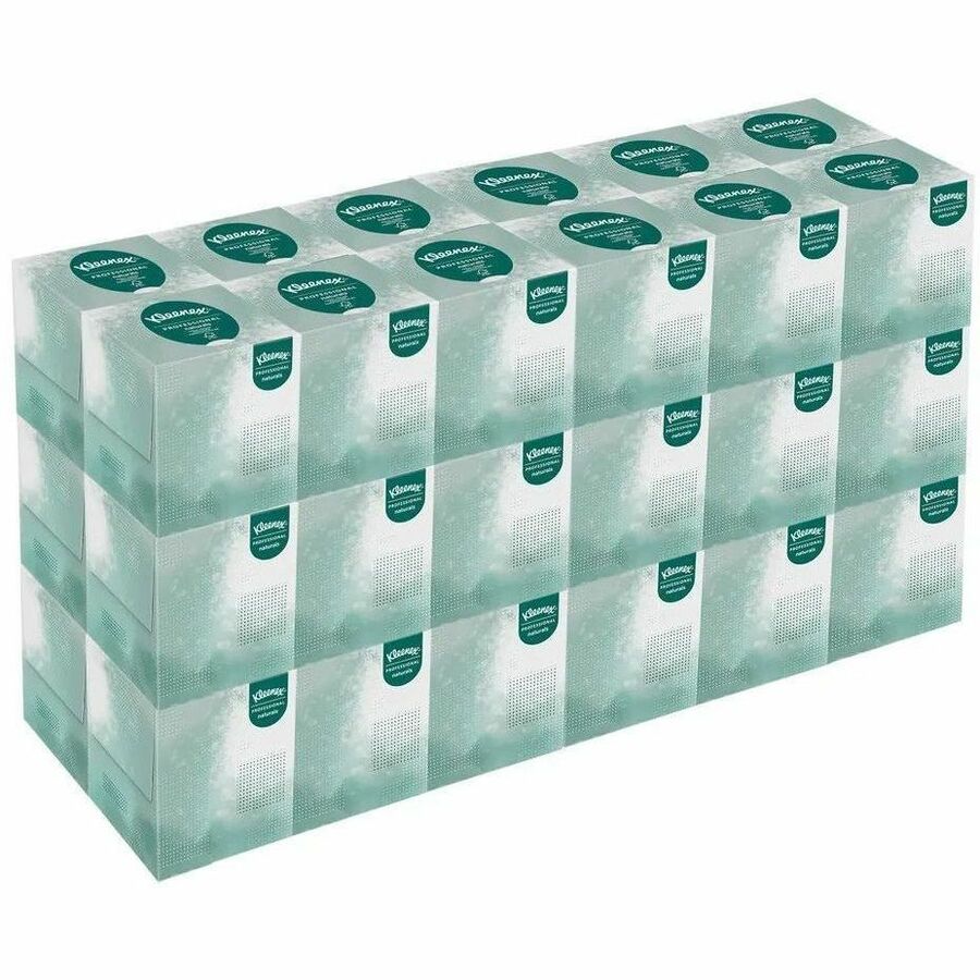 Kleenex Professional Naturals Facial Tissue Cube for Business - 8.30" Width x 7.80" Length - White - Virgin Fiber - 90 / Box