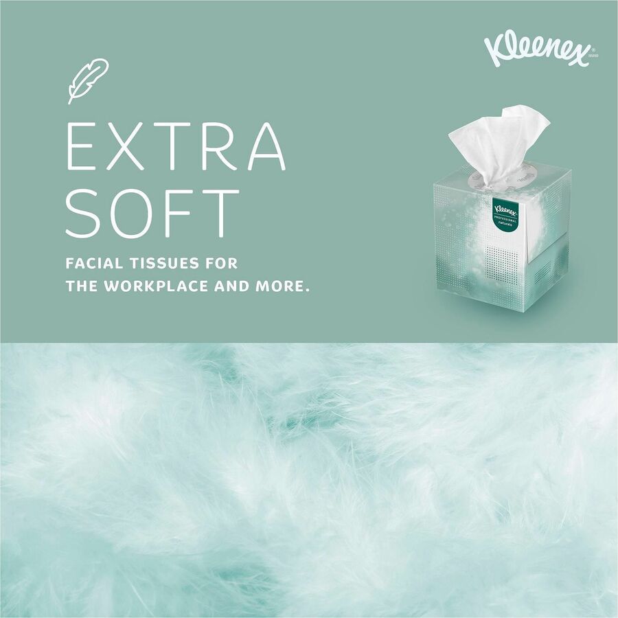 Kleenex Professional Naturals Facial Tissue Cube for Business - 8.30" Width x 7.80" Length - White - Virgin Fiber - 90 / Box