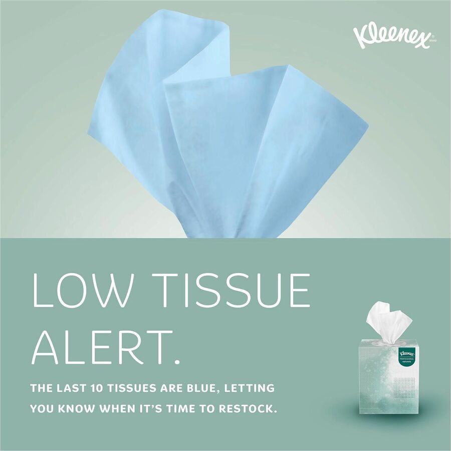 Kleenex Professional Naturals Facial Tissue Cube for Business - 8.30" Width x 7.80" Length - White - Virgin Fiber - 90 / Box