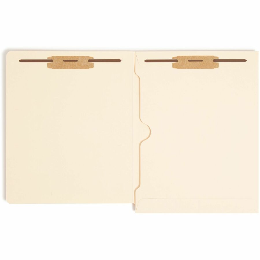 Smead Straight Tab Cut Letter Recycled Fastener Folder - 8 1/2" x 11" - 2 x 2B Fastener(s) - 1 Pocket(s) - 11 pt. - 2 Plys - Manila - 10% Recycled - 50 / Box