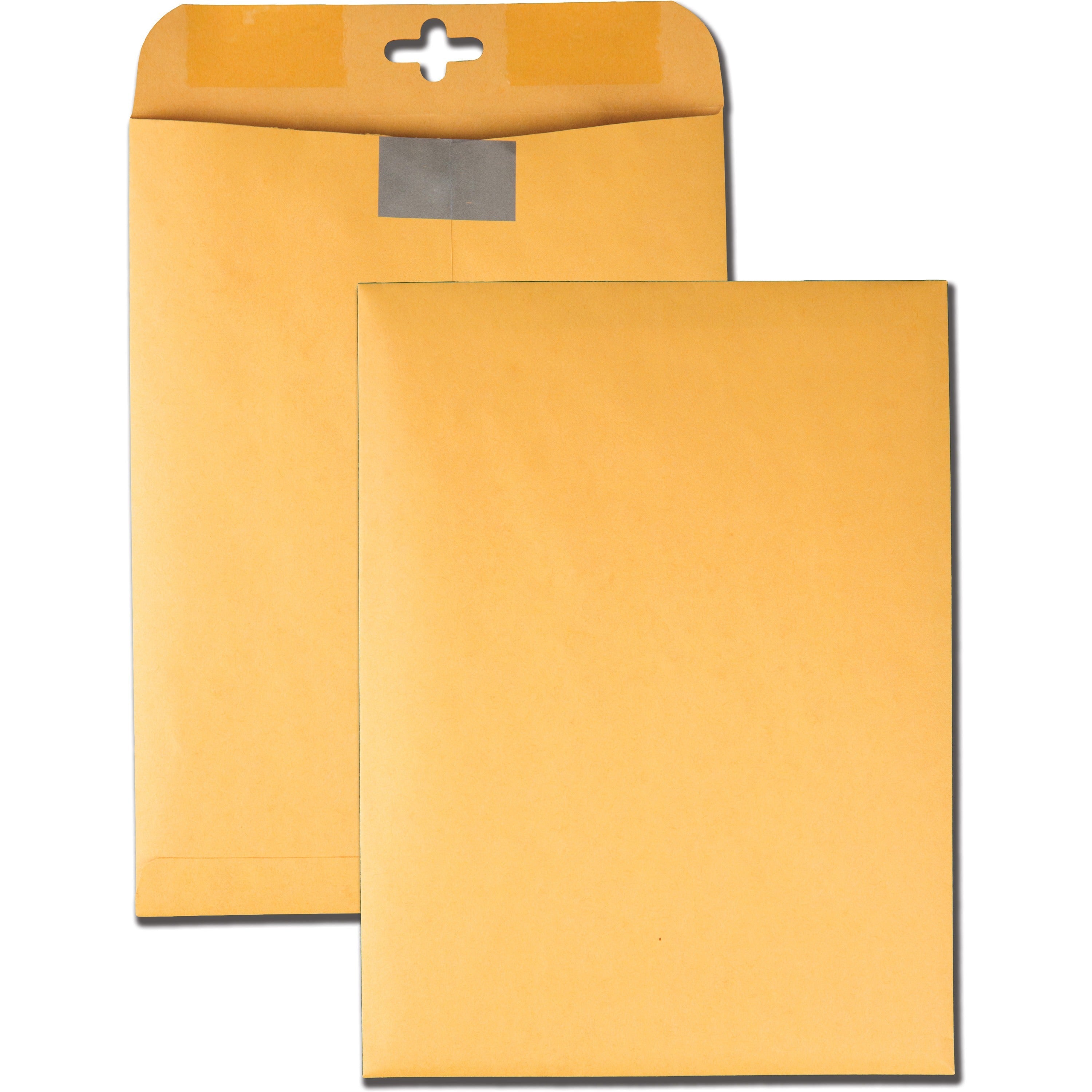 9" Width x 12" Length - 28 lb - Clasp - Kraft - 100 / Box
