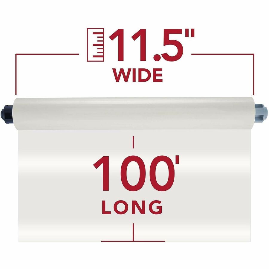 GBC EZ Load Blue End Cap Laminating Roll Film - Laminating Pouch/Sheet Size: 11.50" Width x 100 ft Length x 5 mil Thickness - Glossy - Clear - 2 / Box