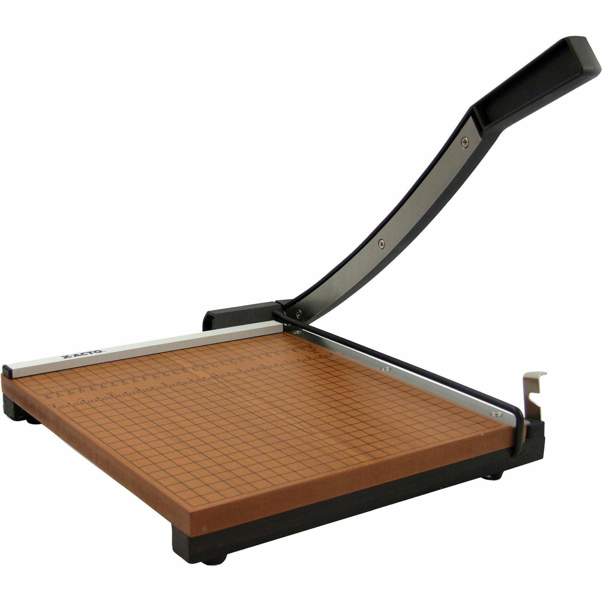 15 Sheet Cutting Capacity - 15" Cutting Length - 15" Width x 15" Depth - Self-sharpening - Steel, Wood - Black, Brown - 1 Each