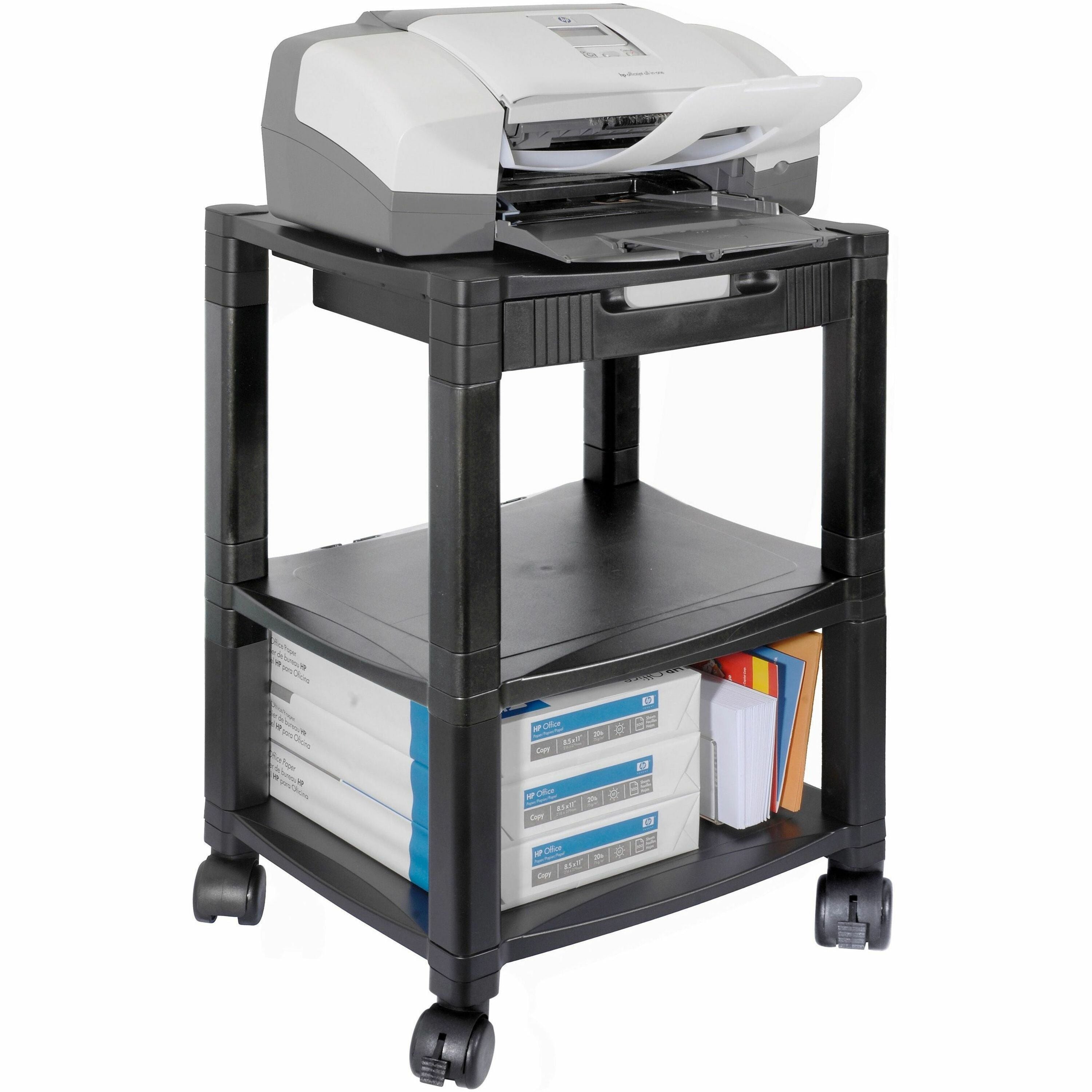 75 lb Load Capacity - 3 x Shelf(ves) - 24.25" Height x 17" Width x 13.25" Depth - Floor - Polystyrene - Black