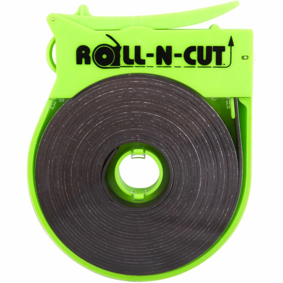 Zeus Magnetic Tape, 15 ft x 0.50", Black, Adhesive Backing, Dispenser with Cutter Edge, 1 Roll