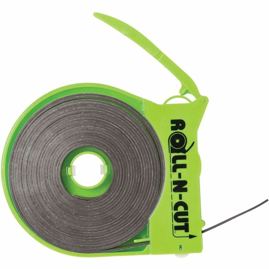 Zeus Magnetic Tape, 15 ft x 0.50", Black, Adhesive Backing, Dispenser with Cutter Edge, 1 Roll