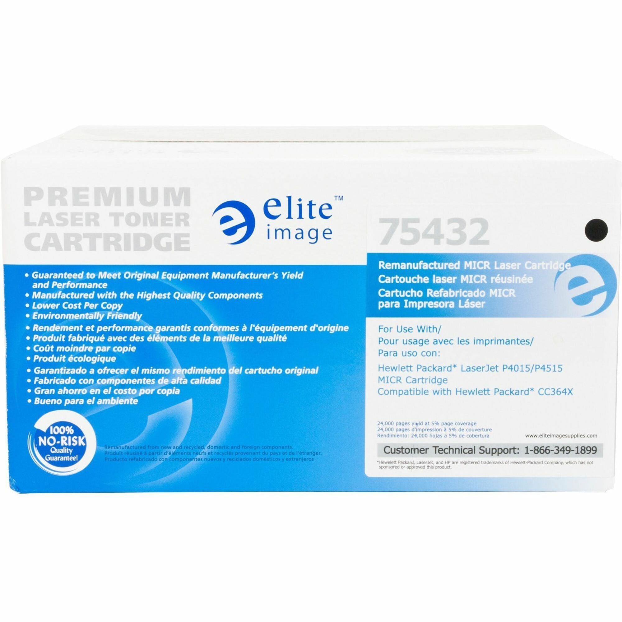 Elite Image Remanufactured MICR High Yield Laser Toner Cartridge 64X (CC364X) - Black - 1 Each