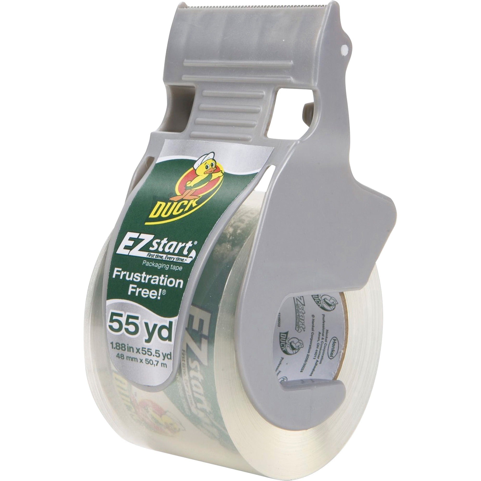 55.70 yd Length x 1.88" Width - 1 1/2" Core - Clear - Dispenser Included - Tear Resistant, Split Resistant - For Packing - 1 Roll