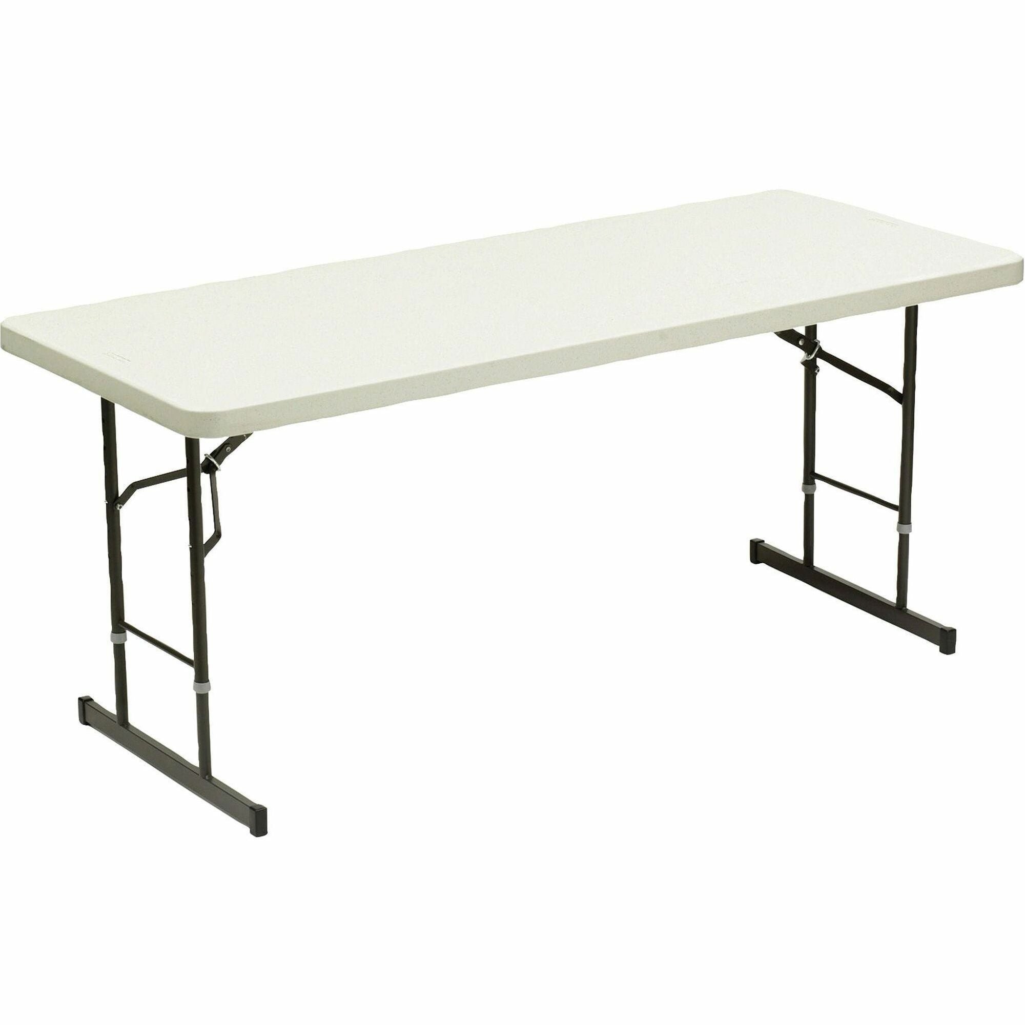 IndestrucTable® Classic Adjustable Height Folding Table, Platinum Granite - 30" x 72"