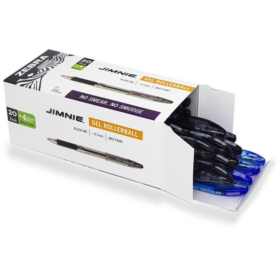 Medium Pen Point - Black Ink - Gel-based - Smoke Barrel - 24 / Pack