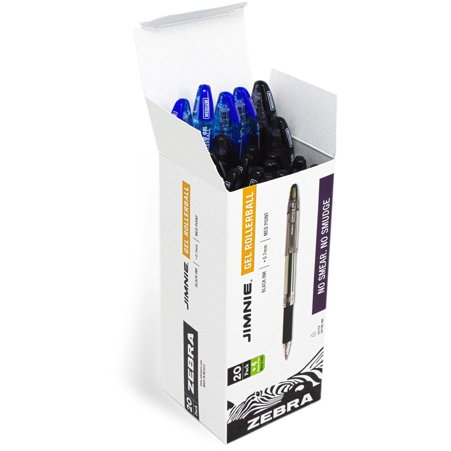 Medium Pen Point - Black Ink - Gel-based - Smoke Barrel - 24 / Pack