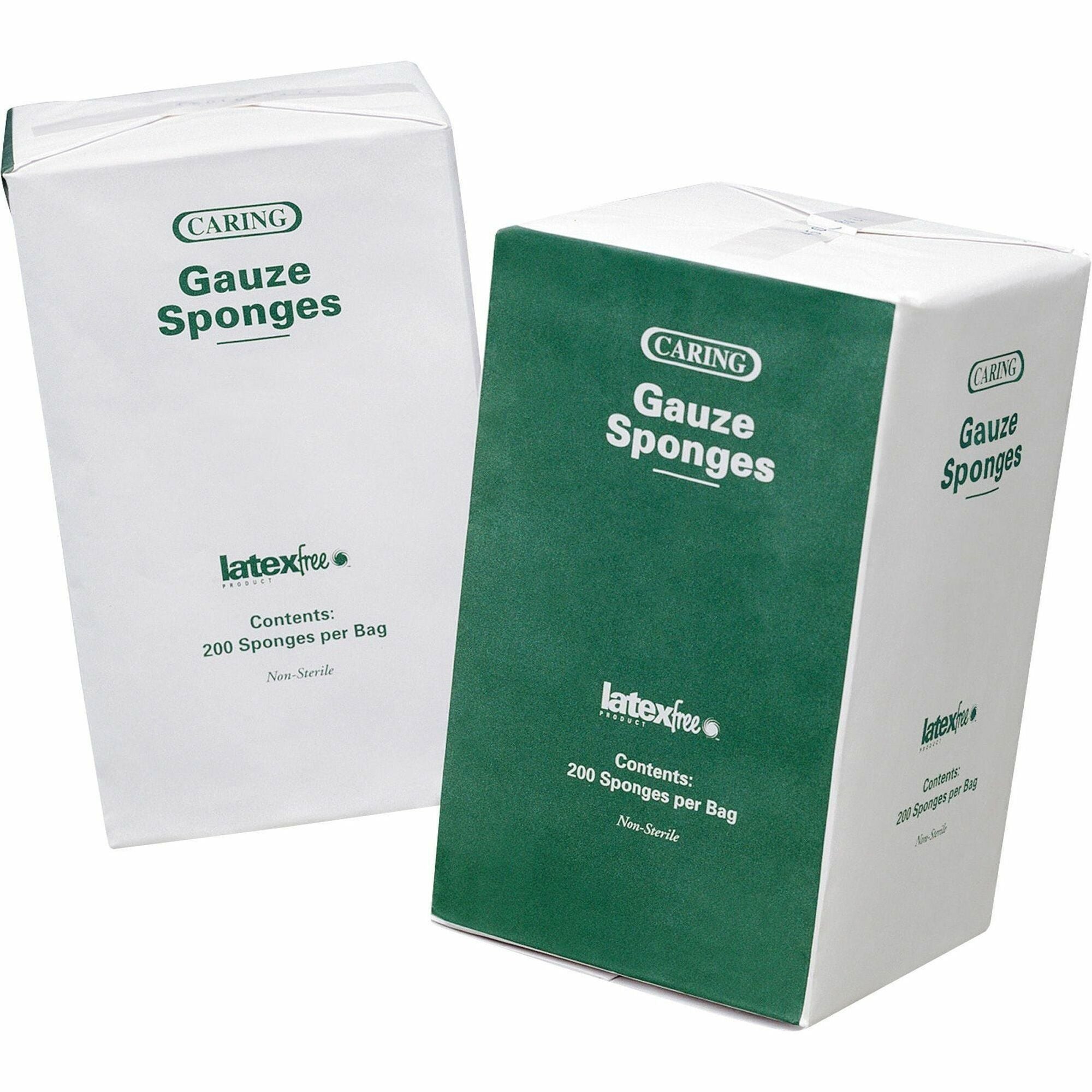 Medline Caring Non-sterile Gauze Sponges - 16 Ply - 4" Width x 4" Length - White - 200 / Box