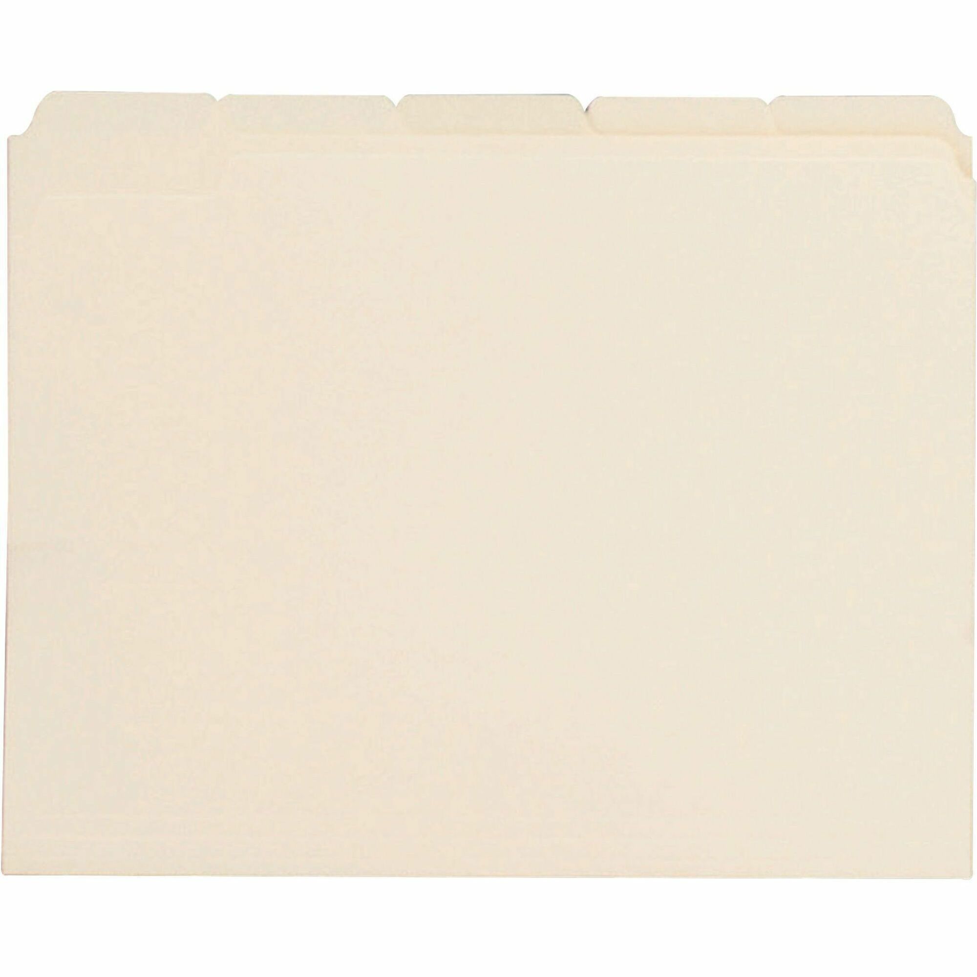 8 1/2" x 11" - 3/4" Expansion - Top Tab Location - Assorted Tab Position - 11 pt. - Manila - Manila - 10% Recycled - 100 / Box