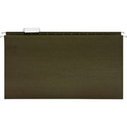 Business Source 1/5 Tab Cut Legal Recycled Hanging Folder - 8 1/2" x 14" - 11 pt. - Poly - Green - 100% Recycled - 25 / Box