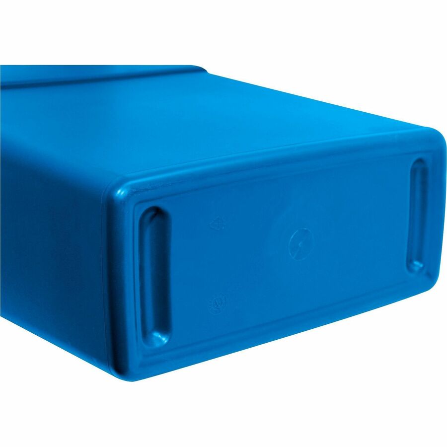 Genuine Joe 23 Gallon Recycling Container - 23 gal Capacity - Rectangular - 30" Height x 22.5" Width x 11" Depth - Blue, White - 1 Each