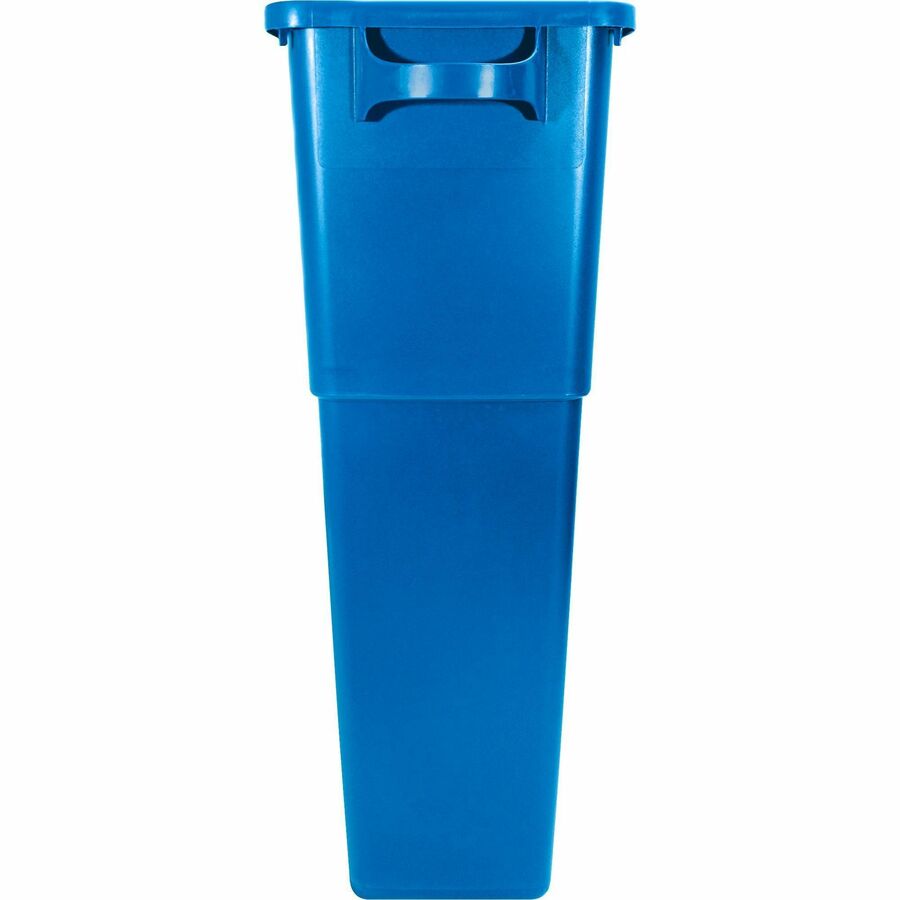 Genuine Joe 23 Gallon Recycling Container - 23 gal Capacity - Rectangular - 30" Height x 22.5" Width x 11" Depth - Blue, White - 1 Each
