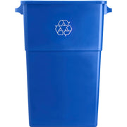 Genuine Joe 23 Gallon Recycling Container - 23 gal Capacity - Rectangular - 30" Height x 22.5" Width x 11" Depth - Blue, White - 1 Each