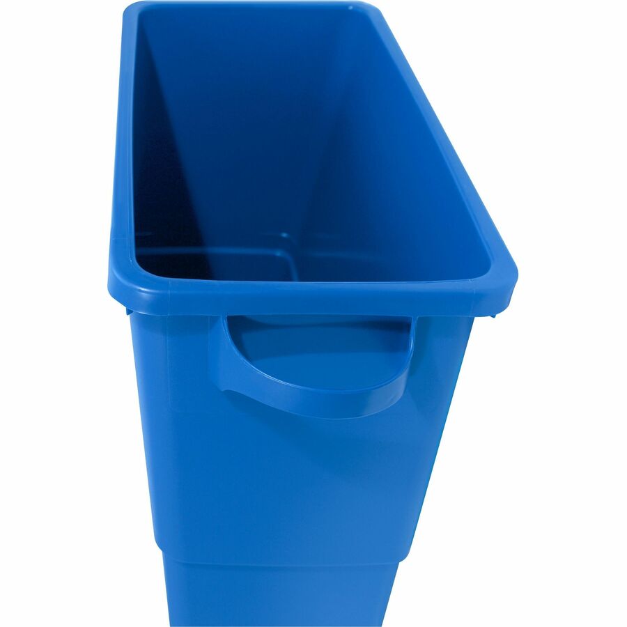 Genuine Joe 23 Gallon Recycling Container - 23 gal Capacity - Rectangular - 30" Height x 22.5" Width x 11" Depth - Blue, White - 1 Each