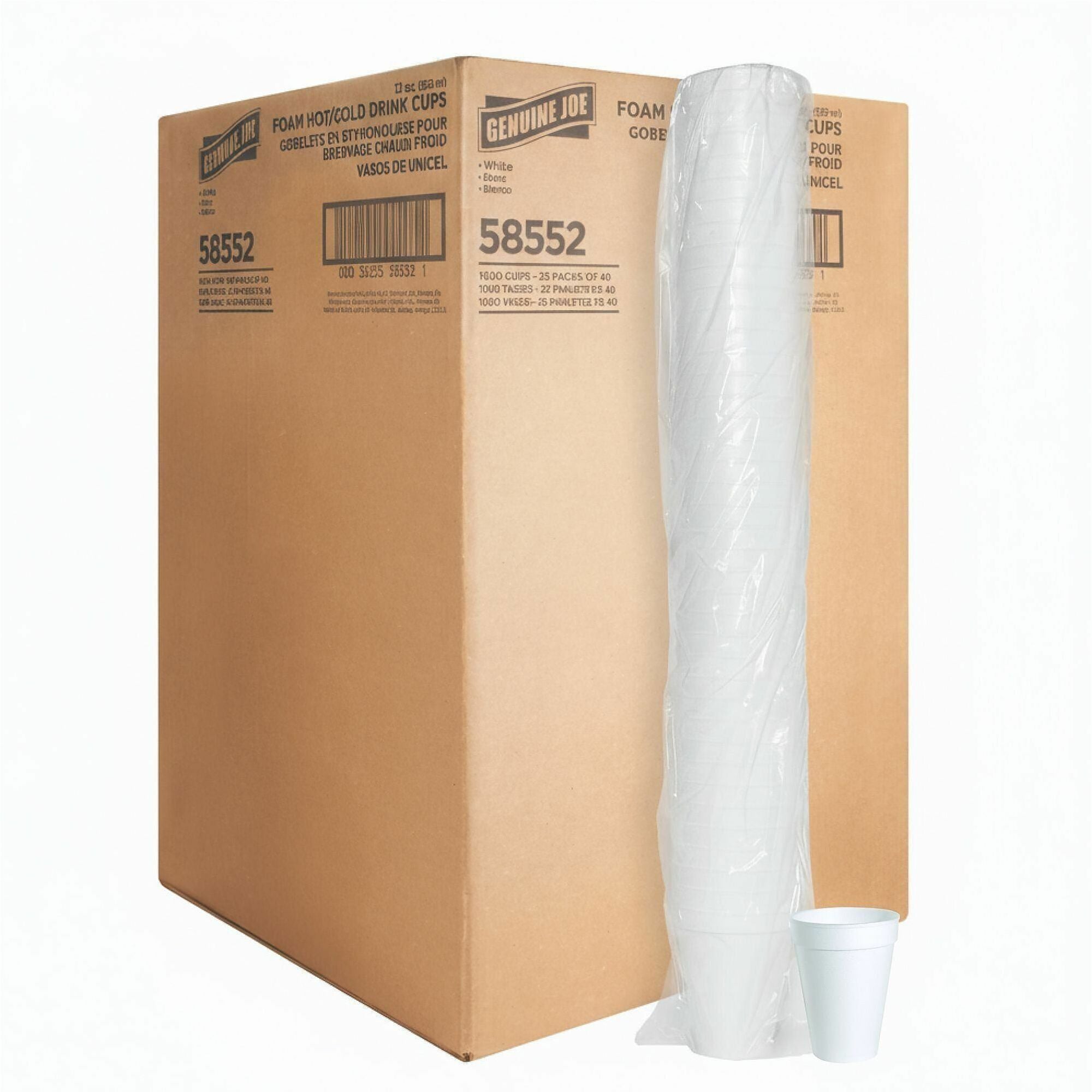 12 fl oz - White - Foam - Hot Drink, Cold Drink - 40/Pack - 25 / Carton