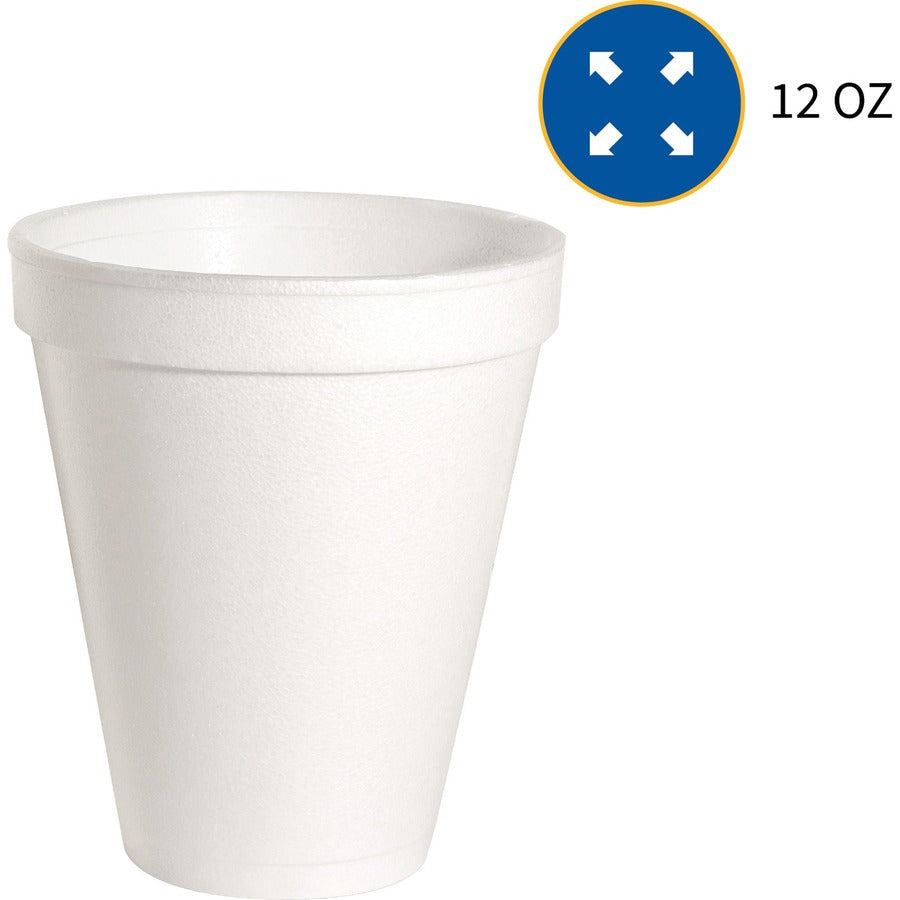12 fl oz - White - Foam - Hot Drink, Cold Drink - 40/Pack - 25 / Carton