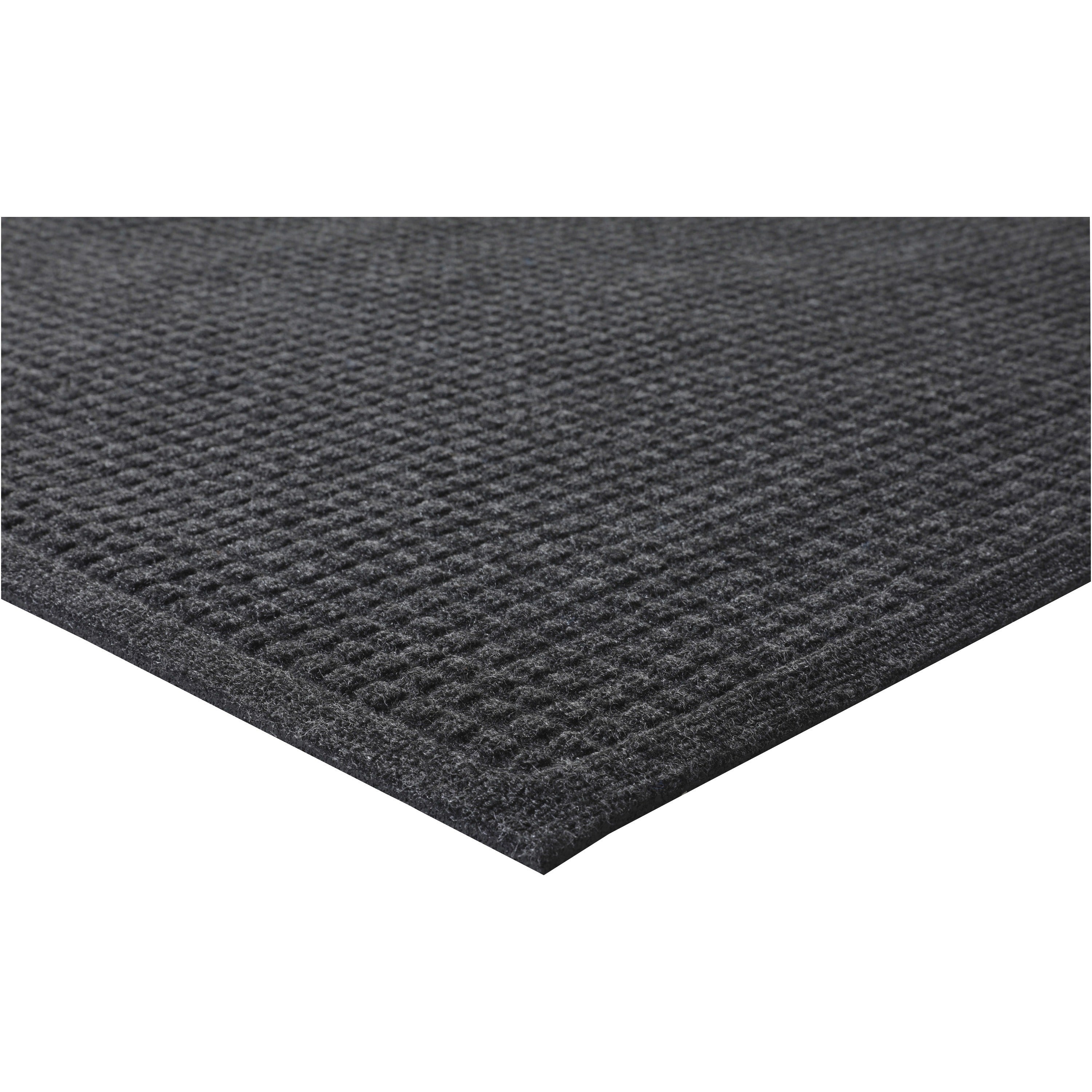 Genuine Joe EcoGuard Indoor Wiper Floor Mats - Indoor - 36" Length x 24" Width - Plastic, Rubber - Charcoal Gray - 1 Each