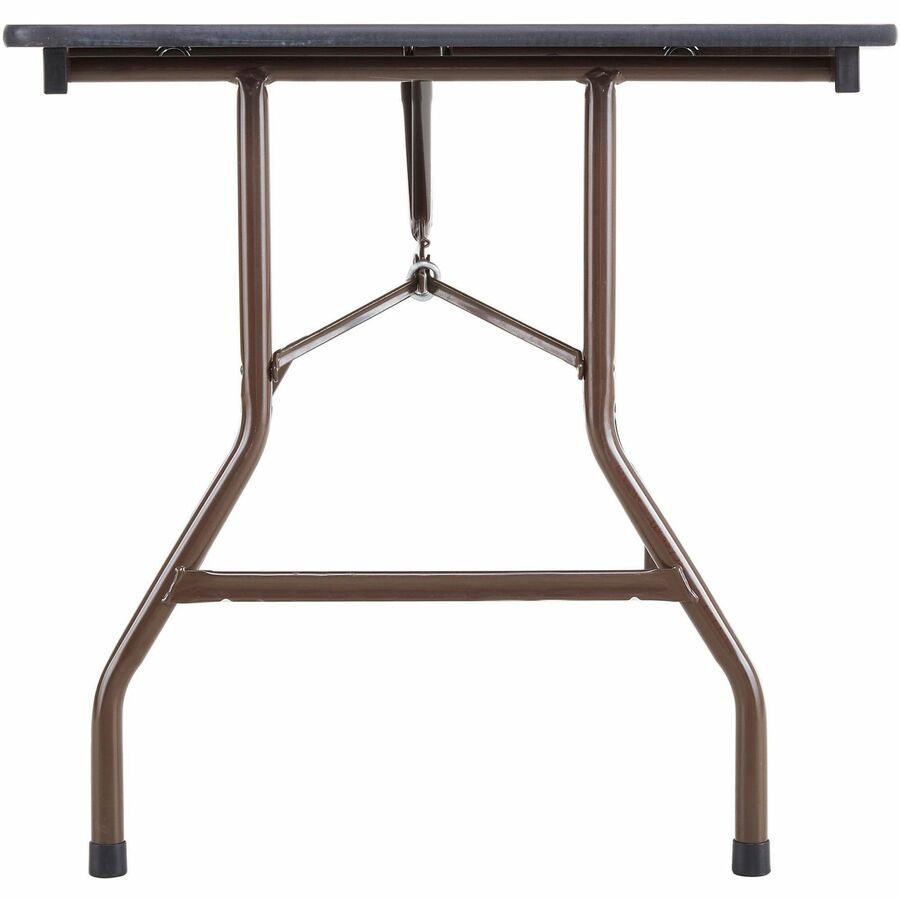 Lorell Economy Folding Table - Melamine Rectangle Top - 500 lb Capacity - 60" Table Top Length x 30" Table Top Width x 0.63" Table Top Thickness - 29" Height - Mahogany - 1 Each