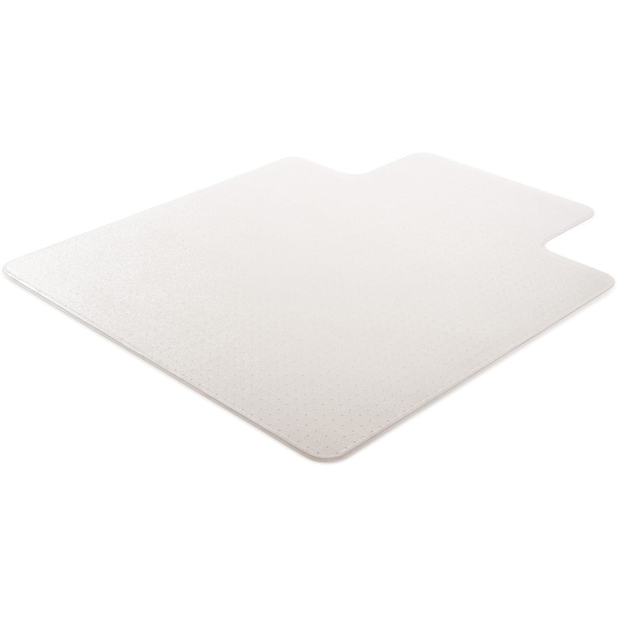 Lorell Plush-pile Wide-Lip Chairmat - Carpeted Floor - 53" Length x 45" Width x 0.173" Thickness - Lip Size 12" Length x 25" Width - Vinyl - Clear - 1 Each