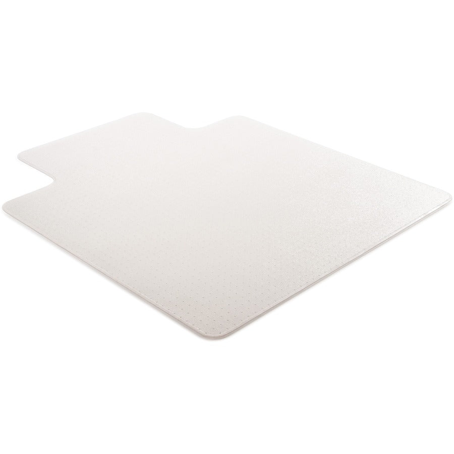 Lorell Plush-pile Wide-Lip Chairmat - Carpeted Floor - 53" Length x 45" Width x 0.173" Thickness - Lip Size 12" Length x 25" Width - Vinyl - Clear - 1 Each