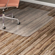 Lorell Wide Lip Chairmat - Hard Floor, Wood Floor, Vinyl Floor, Tile Floor - 60" Length x 46" Width x 0.095" Thickness - Lip Size 12" Length x 25" Width - Vinyl - Clear - 1 Each