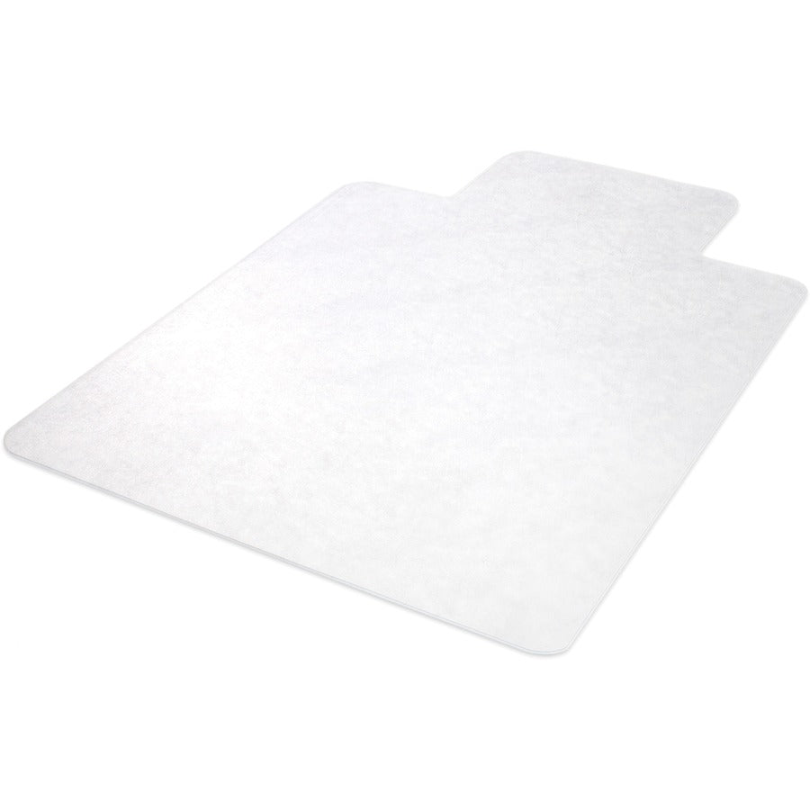 Lorell Wide Lip Chairmat - Hard Floor, Wood Floor, Vinyl Floor, Tile Floor - 60" Length x 46" Width x 0.095" Thickness - Lip Size 12" Length x 25" Width - Vinyl - Clear - 1 Each