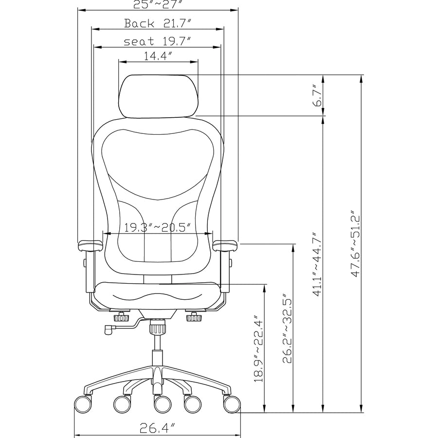Lorell Elevate Mesh High-Back Executive Office Chair