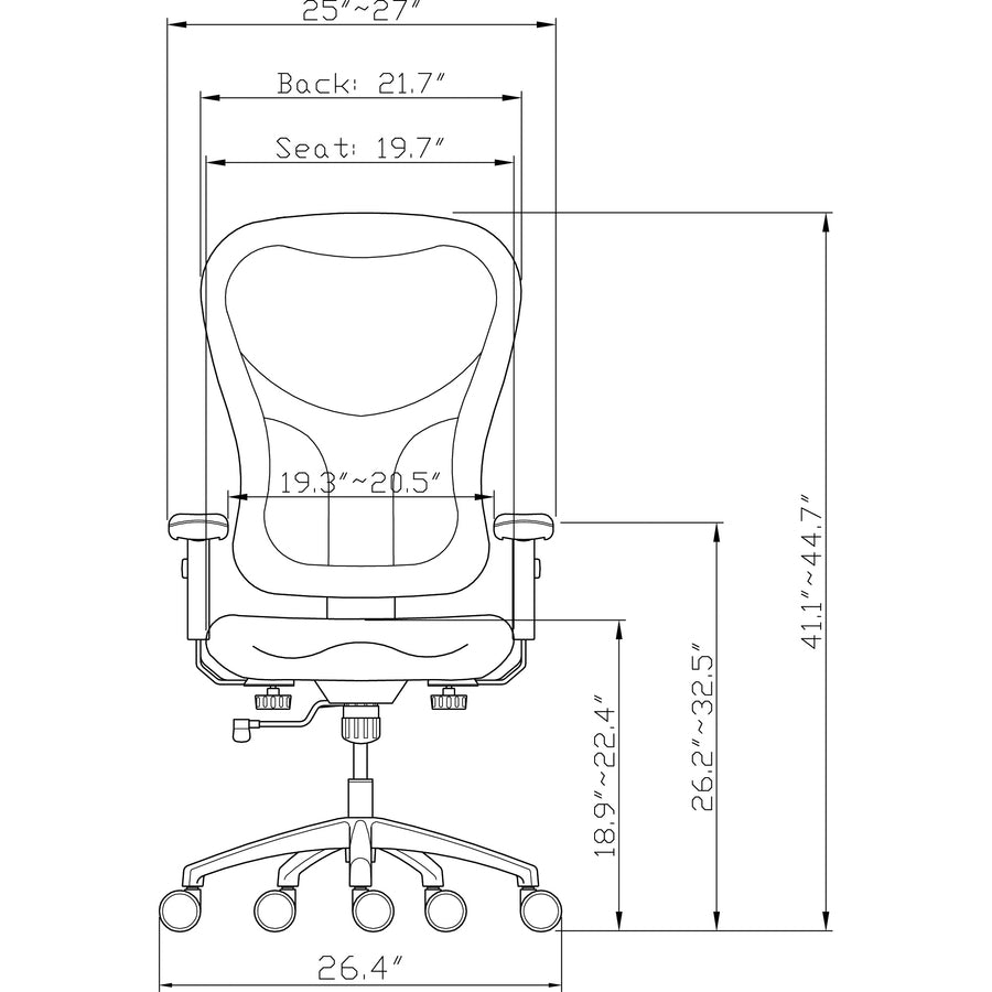 Lorell Elevate Mesh Mid-Back Office Chair