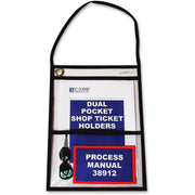 C-Line Vinyl File Pocket - 9" x 12" - 2 Pocket(s) - Vinyl - Clear - Flap, Heavy Duty, Hook & Loop Closure - 15 / Box