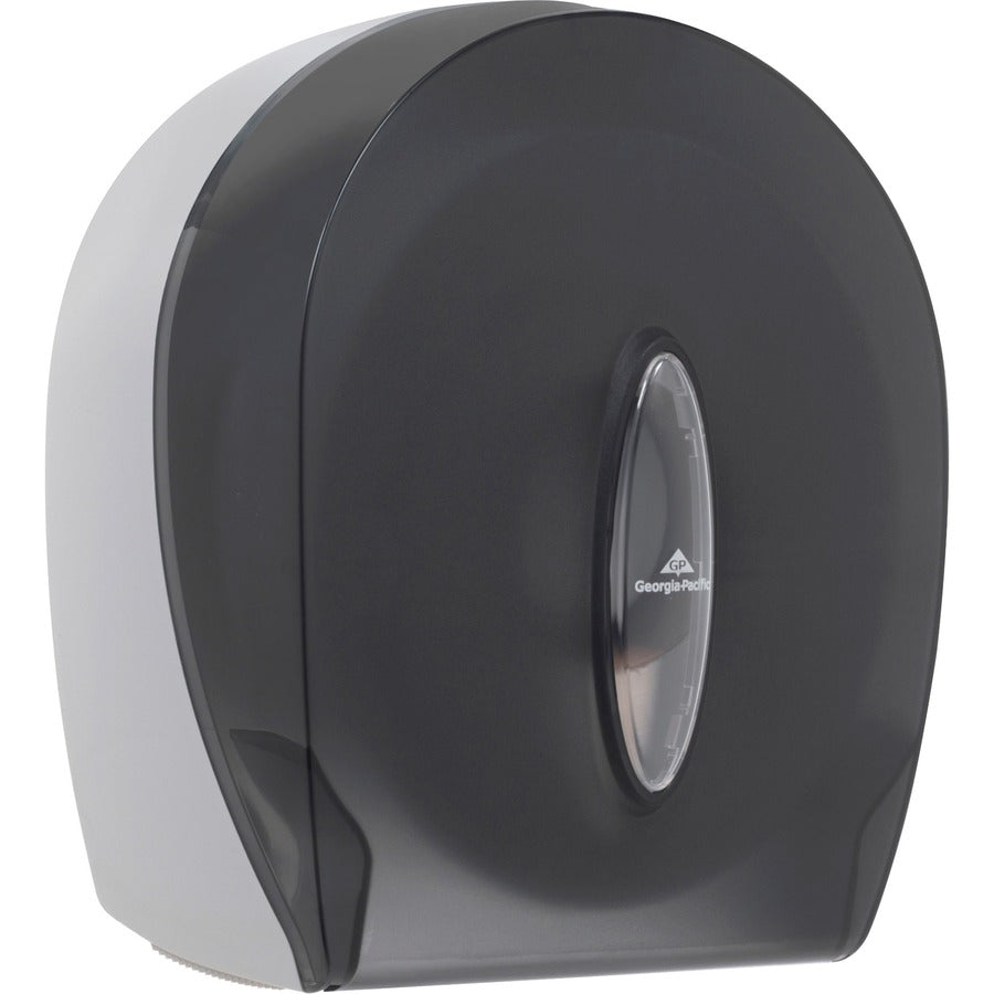 Roll Dispenser - 1 x Roll - 9" Roll Diameter - 11.3" Height x 10.6" Width x 5.4" Depth - Plastic - Smoke Gray - Lockable, Washable, Durable - 1 Each