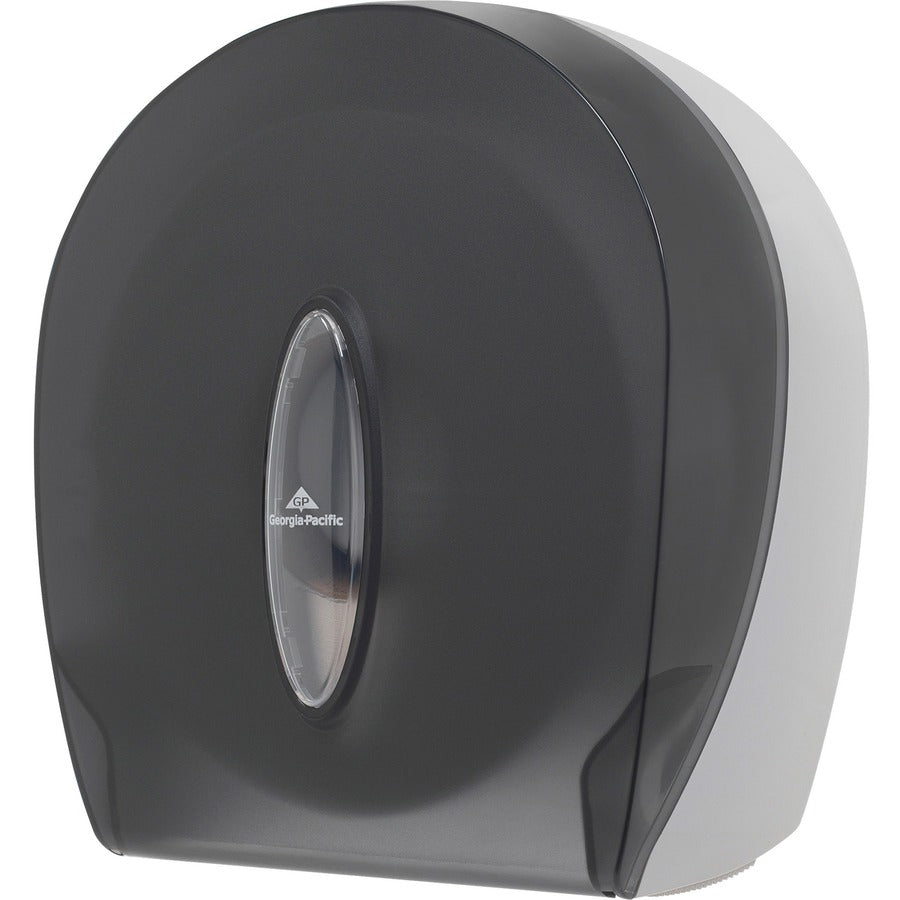 Roll Dispenser - 1 x Roll - 9" Roll Diameter - 11.3" Height x 10.6" Width x 5.4" Depth - Plastic - Smoke Gray - Lockable, Washable, Durable - 1 Each