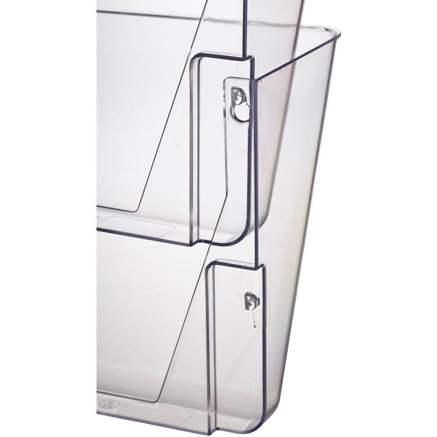 Officemate Mountable Wall File - 10.62" Height x 13" Width x 4.12" Depth - Clear - Plastic - 1 Box