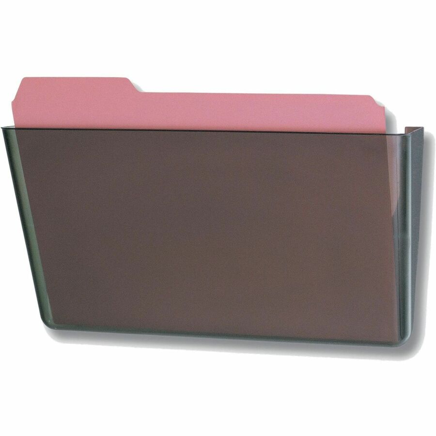 Officemate 21431 File Holder, Wall Mountable, Letter Size, Hortizontal, Smoke