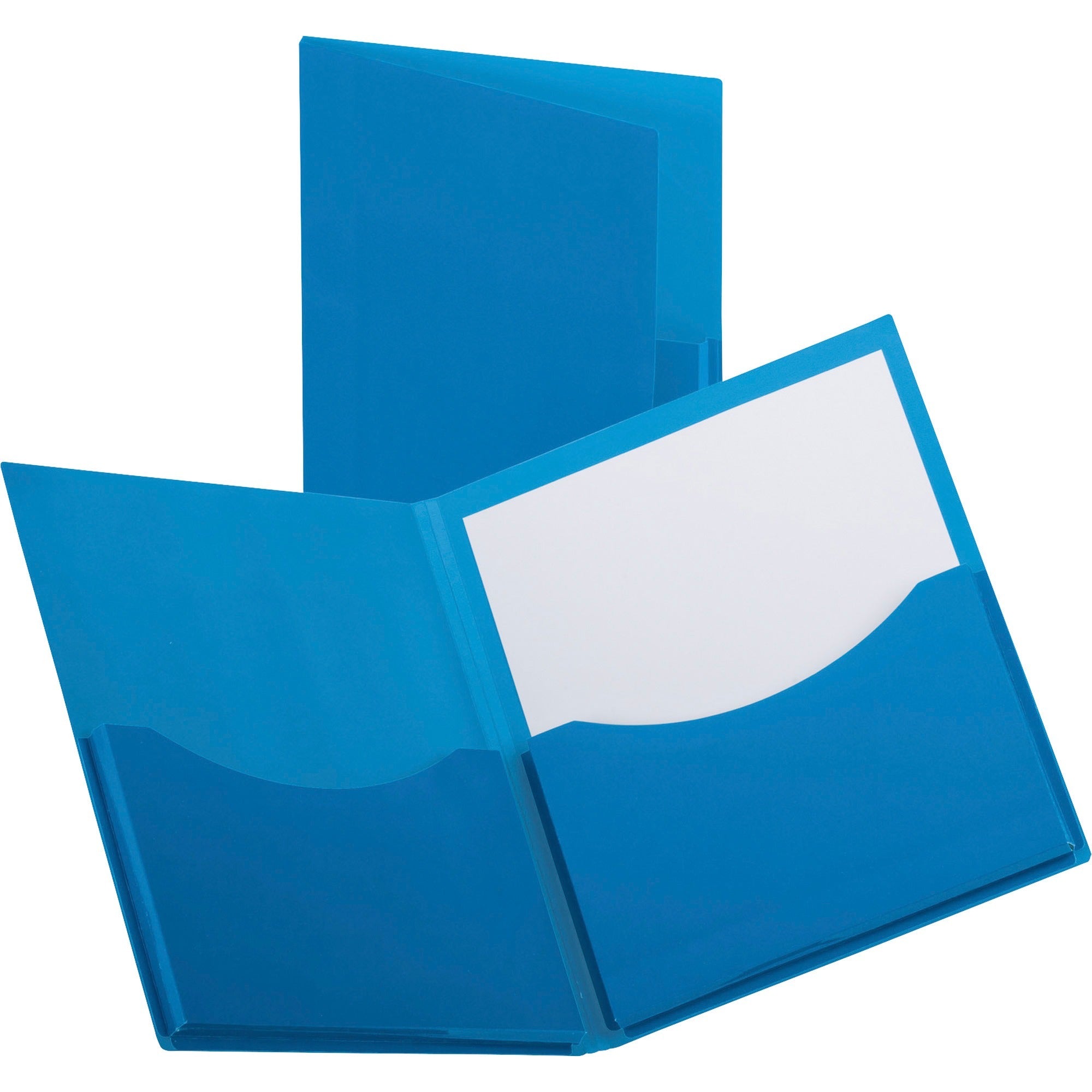 Oxford Letter Pocket Folder - 8 1/2" x 11" - 200 Sheets Capacity - 2 Pocket(s) - Navy - Laminated, Gloss Finish - 20 / Box