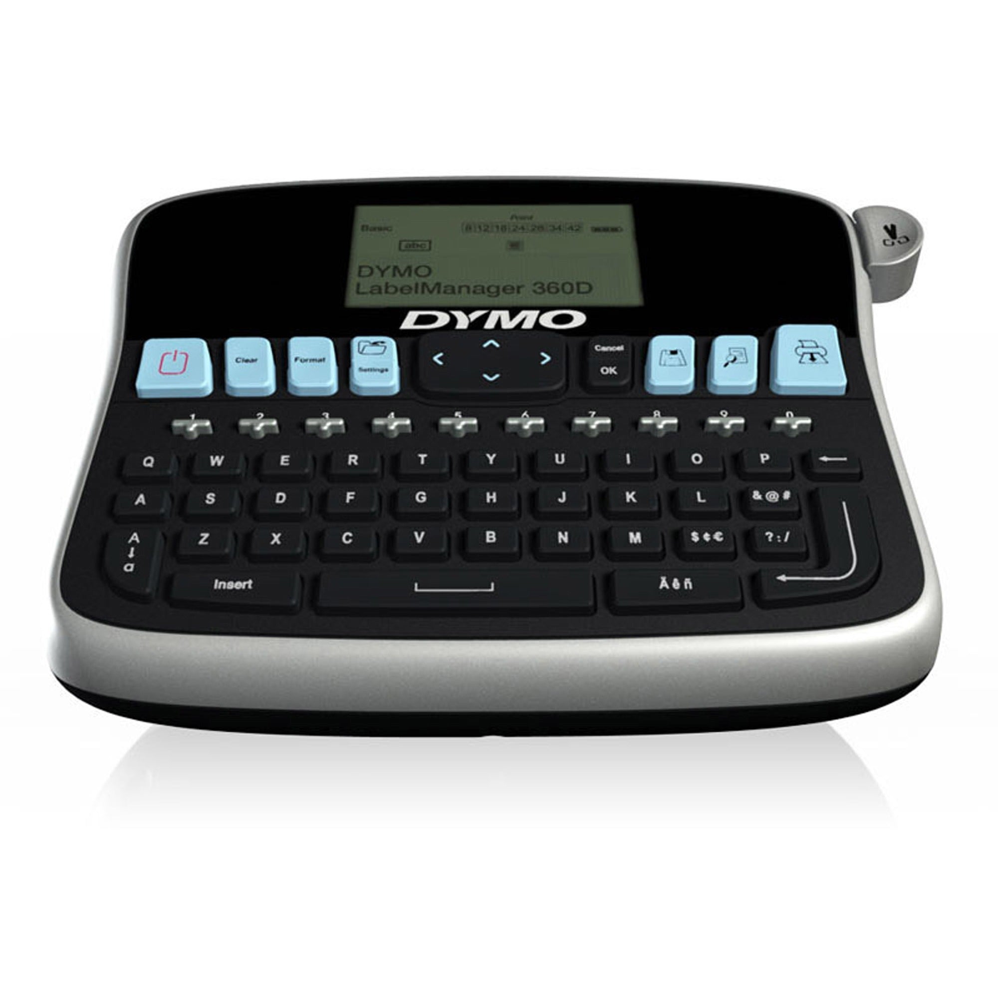 Label - 0.24" , 0.35" , 0.47" , 0.75" - LCD Screen - Battery - 1 Batteries Supported - Lithium Ion (Li-Ion) - Battery Included - Silver - Auto Power Off, QWERTY, Underline, Lightweight, Repeat Printing - for Office, Home, Industry
