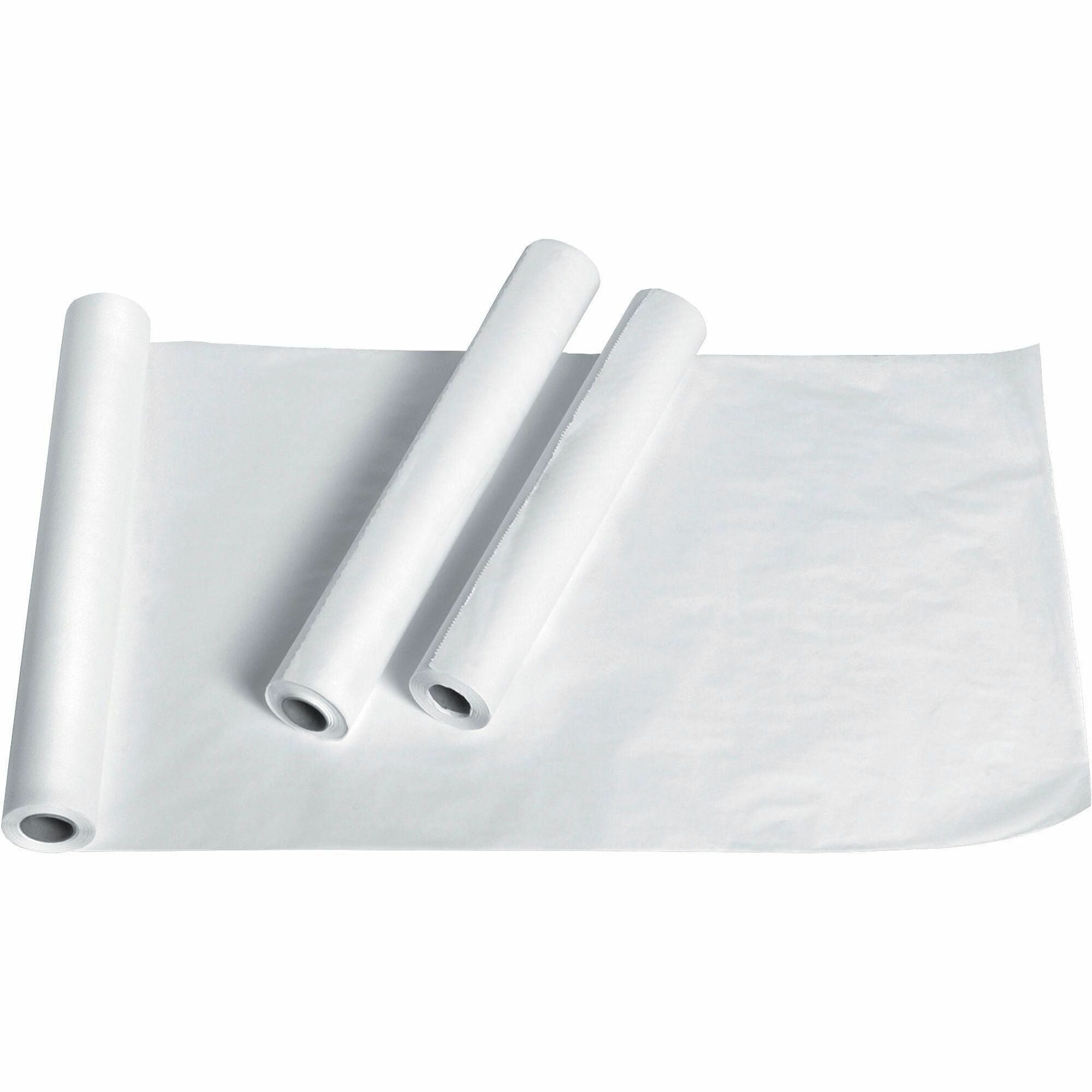 Medline Exam Table Crepe Paper - 125 ft Length x 21" Width - Poly - White - 12 / Carton